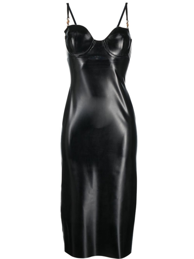 Versace Sweetheart-neck Sleeveless Dress In Black
