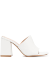 Gianvito Rossi Wynn Lambskin Block-heel Mule Sandals In White