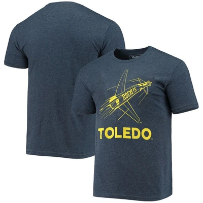 Homefield Heathered Navy Toledo Rockets Vintage Logo T-shirt