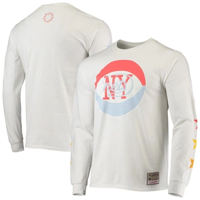 Mitchell & Ness X Uninterrupted White New Jersey Nets Hardwood Classics Long Sleeve T-shirt