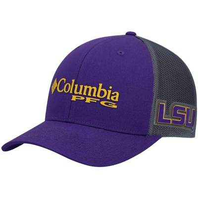 Columbia Purple Lsu Tigers Pfg Snapback Adjustable Hat