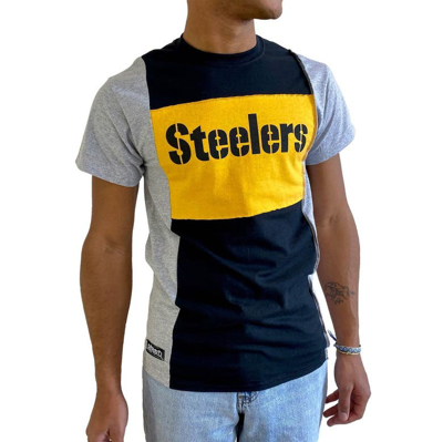 Refried Apparel Heather Black Pittsburgh Steelers Sustainable Split T-shirt