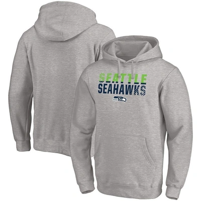Fanatics Branded Heather Gray Seattle Seahawks Fade Out Fitted Pullover Hoodie