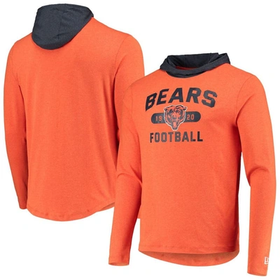 New Era Men's  Orange, Navy Chicago Bears Active Block Hoodie Long Sleeve T-shirt In Orange,navy