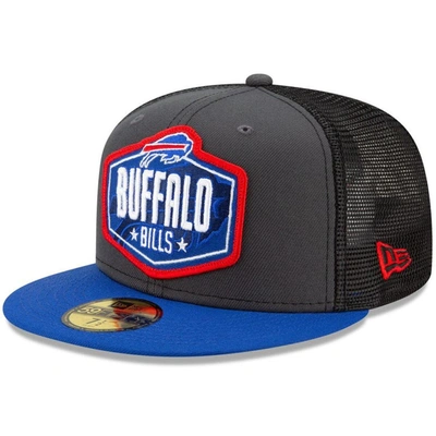 New Era Buffalo Bills 2021 Draft 59fifty Cap In Graphite,black,royalblue
