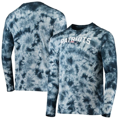 New Era Navy New England Patriots Tie-dye Long Sleeve T-shirt