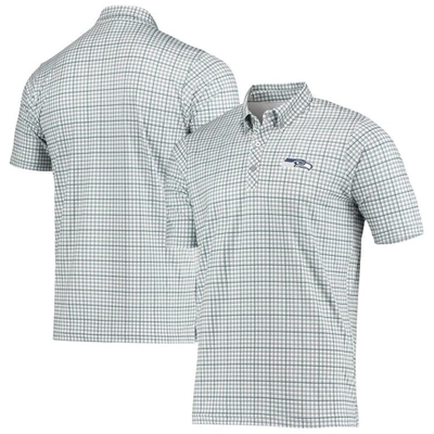 Antigua Men's  Gray, Navy Seattle Seahawks Deliver Button-down Polo Shirt In Gray,navy