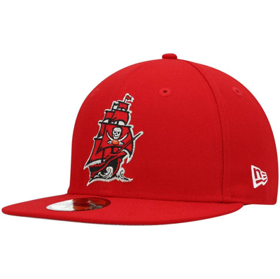 New Era Men's  Red Tampa Bay Buccaneers Omaha Alternate Logo 59fifty Fitted Hat