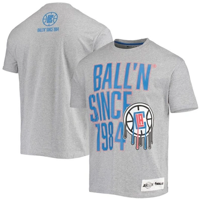 Ball-n Ball'n Heathered Gray La Clippers Since 1984 T-shirt In Heather Gray