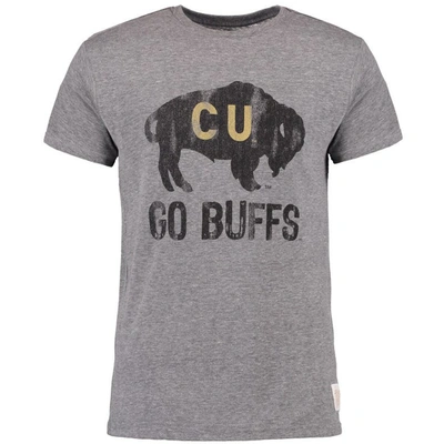 Retro Brand Original  Heathered Gray Colorado Buffaloes Go Buffs Vintage Tri-blend T-shirt In Heather Gray