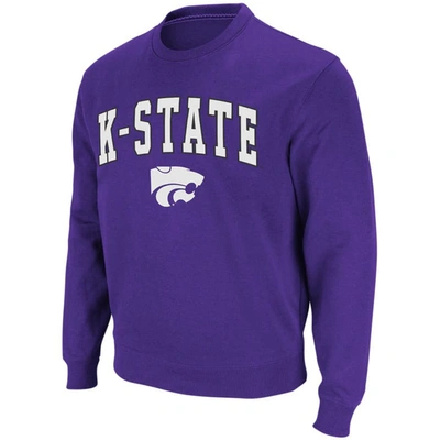 Colosseum Purple Kansas State Wildcats Arch & Logo Crew Neck Sweatshirt