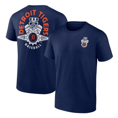 Fanatics Men's  Branded Navy Detroit Tigers Hometown Collection Engine Block T-shirt