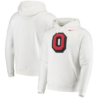 Nike White Ohio State Buckeyes Vintage School Logo Pullover Hoodie