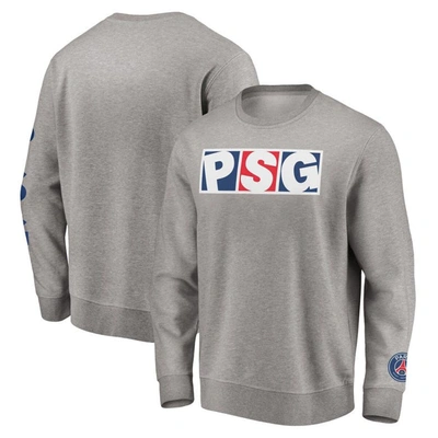 Fanatics Branded Heathered Gray Paris Saint-germain Fleece Pullover Sweatshirt