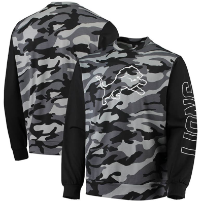 Foco Men's  Black Detroit Lions Camo Long Sleeve T-shirt