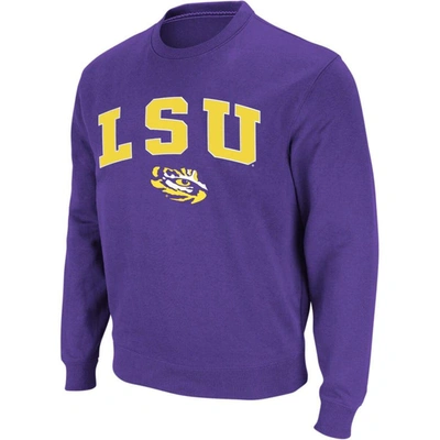 Colosseum Men's Purple Lsu Tigers Arch Logo Crew Neck Sweatshirt