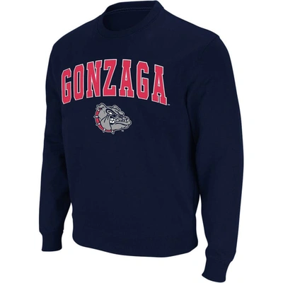 Colosseum Men's Navy Gonzaga Bulldogs Arch Logo Crew Neck Sweatshirt