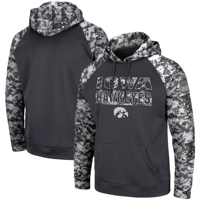 Colosseum Charcoal Iowa Hawkeyes Oht Military Appreciation Digital Camo Pullover Hoodie