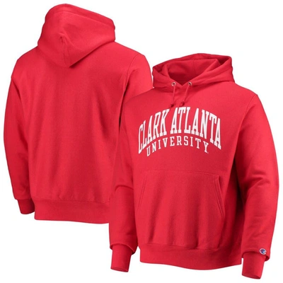 Champion Red Clark Atlanta University Panthers Tall Arch Pullover Hoodie