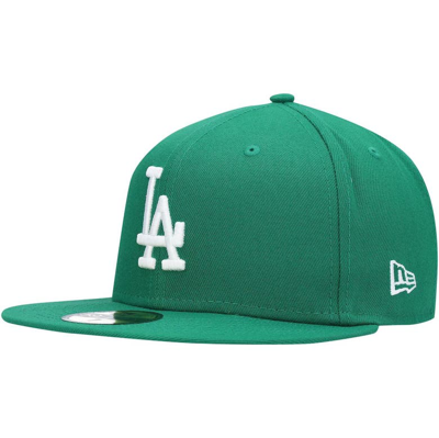 New Era Kelly Green Los Angeles Dodgers White Logo 59fifty Fitted Hat