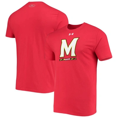 Under Armour Red Maryland Terrapins School Logo Performance Cotton T-shirt