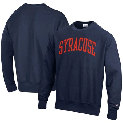 Champion Navy Syracuse Orange Arch Reverse Weave Pullover Sweatshirt