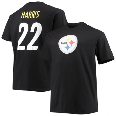 Fanatics Men's  Najee Harris Black Pittsburgh Steelers Big And Tall Player Name And Number T-shirt