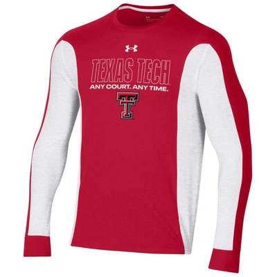 Under Armour Red Texas Tech Red Raiders On-court Shooter Bench Long Sleeve T-shirt
