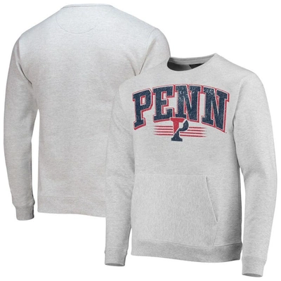 League Collegiate Wear Heathered Gray Pennsylvania Quakers Upperclassman Pocket Pullover Sweatshirt In Heather Gray