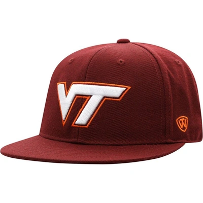 Top Of The World Men's  Maroon Virginia Tech Hokies Team Color Fitted Hat