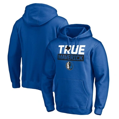 Fanatics Branded Blue Dallas Mavericks Post Up Hometown Collection Fitted Pullover Hoodie