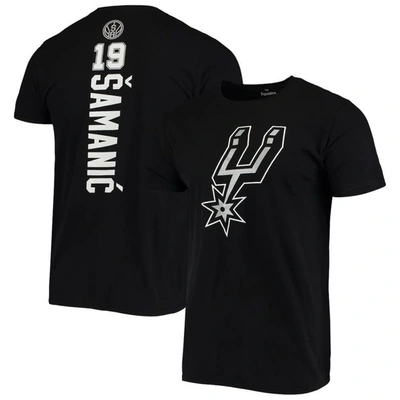 Fanatics Branded Luka Samanic Black San Antonio Spurs Playmaker Name & Number Logo T-shirt