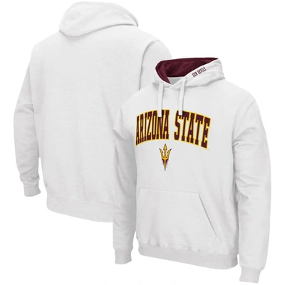 Colosseum Men's White Arizona State Sun Devils Arch Logo 3.0 Pullover Hoodie