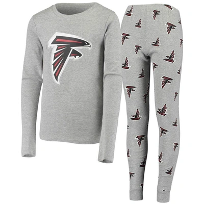Outerstuff Kids' Youth Grey Atlanta Falcons Long Sleeve T-shirt & Trousers Sleep Set