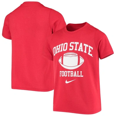 Nike Kids' Youth  Scarlet Ohio State Buckeyes Retro Lockup Legend Performance T-shirt