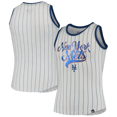 New Era Kids' Girls Youth  White/royal New York Mets Pinstripe Tank Top