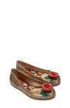 Mini Melissa Kids' Sweet Love Disney Princess Flat In Gold Red