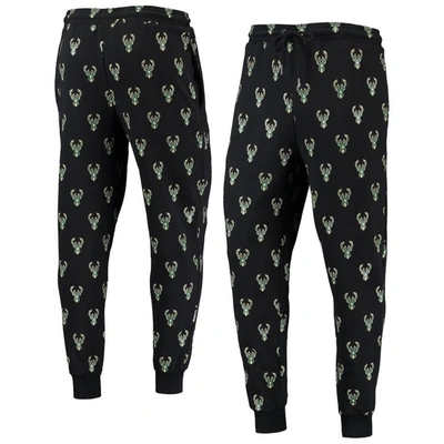 The Wild Collective Black Milwaukee Bucks Allover Logo Jogger Pants