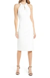 Julia Jordan Twist Neck Sheath Dress In White