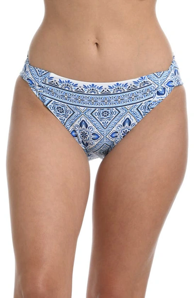 La Blanca Breeze Cross Tab Hipster Bikini Bottoms In Capri Blue