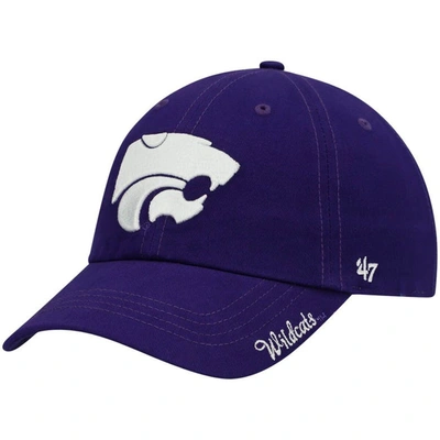 47 Brand '47 Purple Kansas State Wildcats Miata Clean Up Logo Adjustable Hat