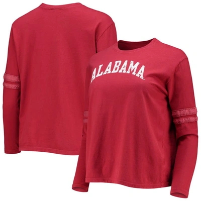 Retro Brand Original  Crimson Alabama Crimson Tide Vault Vintage Stripe Long Sleeve T-shirt