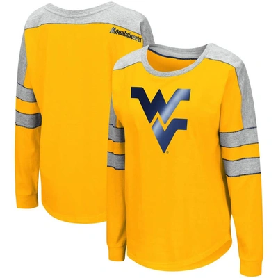 Colosseum Gold West Virginia Mountaineers Trey Dolman Long Sleeve T-shirt