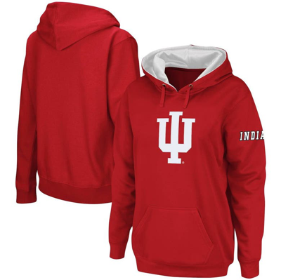 Stadium Athletic Women's Crimson Indiana Hoosiers Team Big Logo Pullover Hoodie