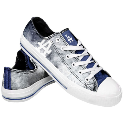 Foco Women's  Los Angeles Dodgers Big Logo Tie-dye Canvas Trainers In Blue