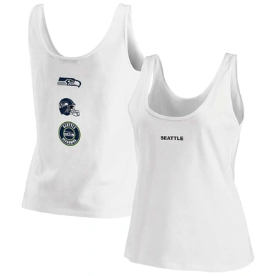 Wear By Erin Andrews Women's  White Seattle Seahawks Team Scoop Neck Tank Top