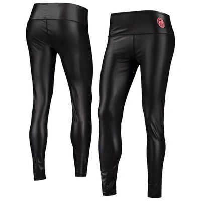 Zoozatz Black Oklahoma Sooners Shine Liquid Leggings