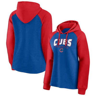 Fanatics Women's  Royal, Red Chicago Cubs Recharged Raglan Pullover Hoodie In Royal,red
