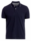 Brunello Cucinelli Piquet Polo In Navy