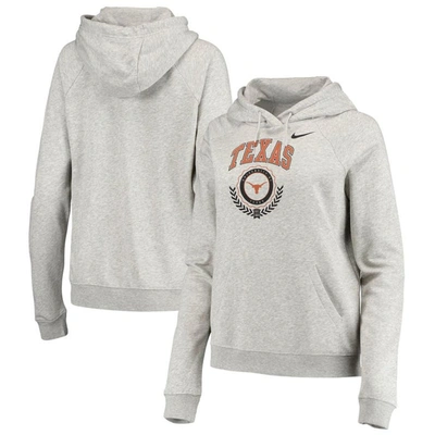 Nike Heathered Gray Texas Longhorns Varsity Fleece Tri-blend Raglan Pullover Hoodie